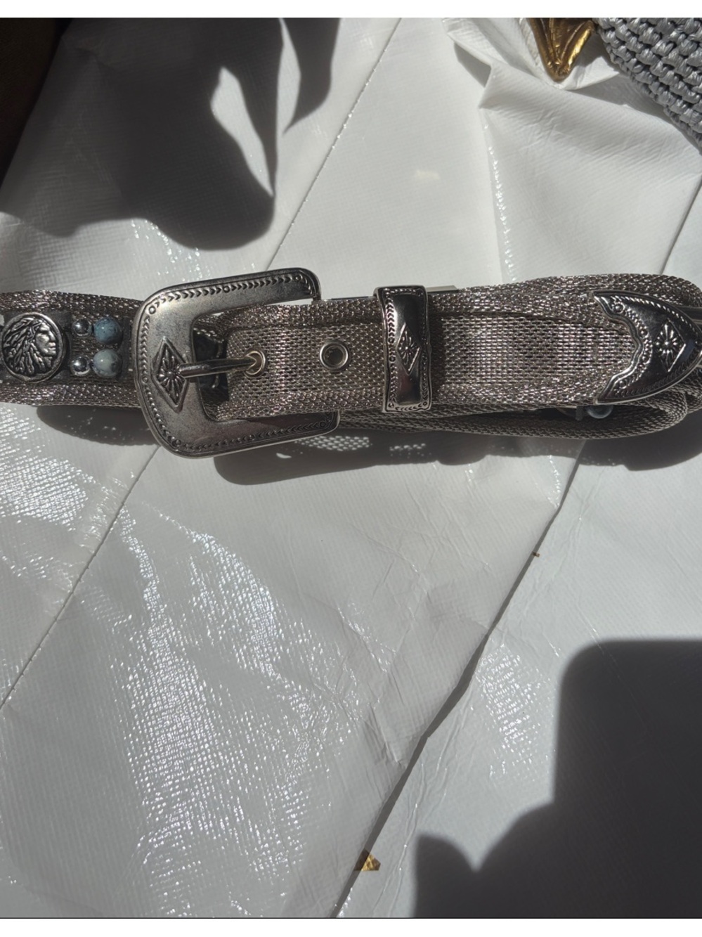 Vintage Silver Mesh Buckle Belt
